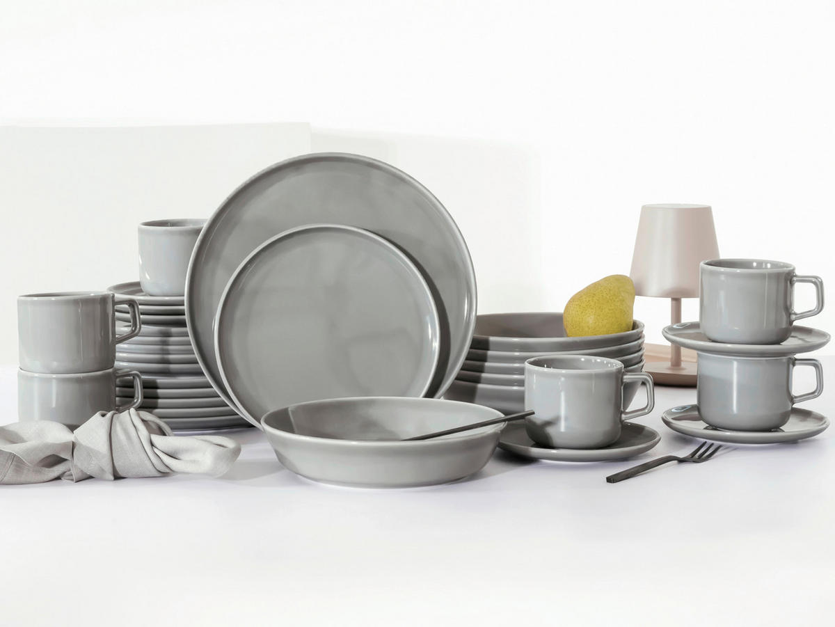 CreaTable Kombiservice Chef Collection grau Porzellan 30 tlg. Chef Collection - grau - CreaTable