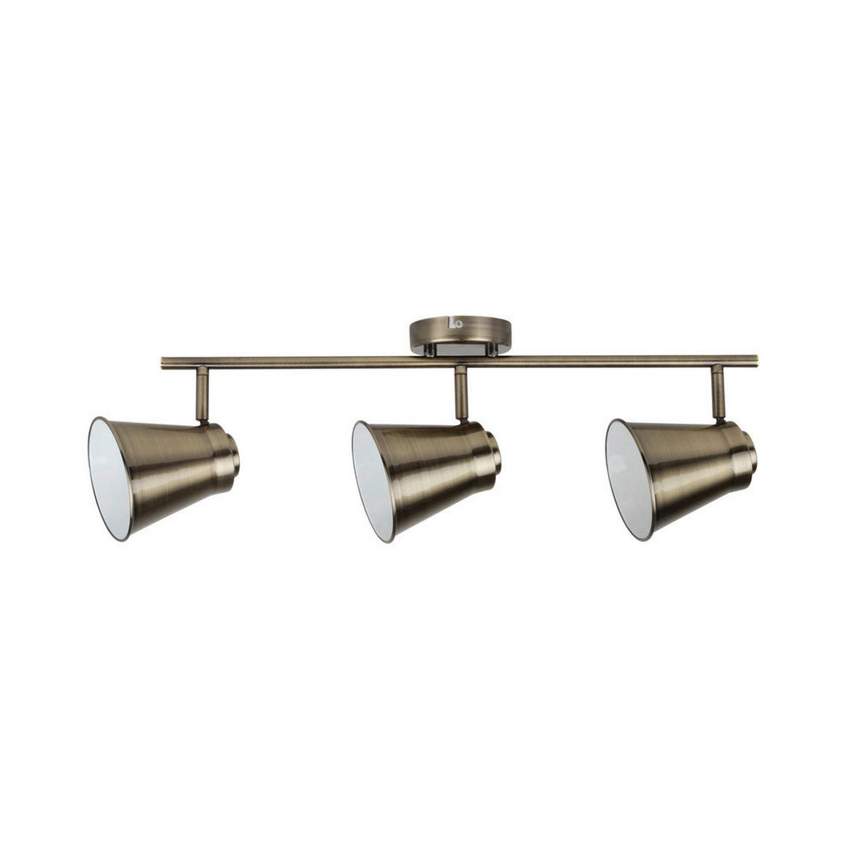 SPOT Light Spotbalken 2765311 altmessing weiß Metall B/H/T: ca. 65x20x12 cm E27 3 Brennstellen Amanda - weiß/altmessing (65,00/20,00/12,00cm) - SPOT Light