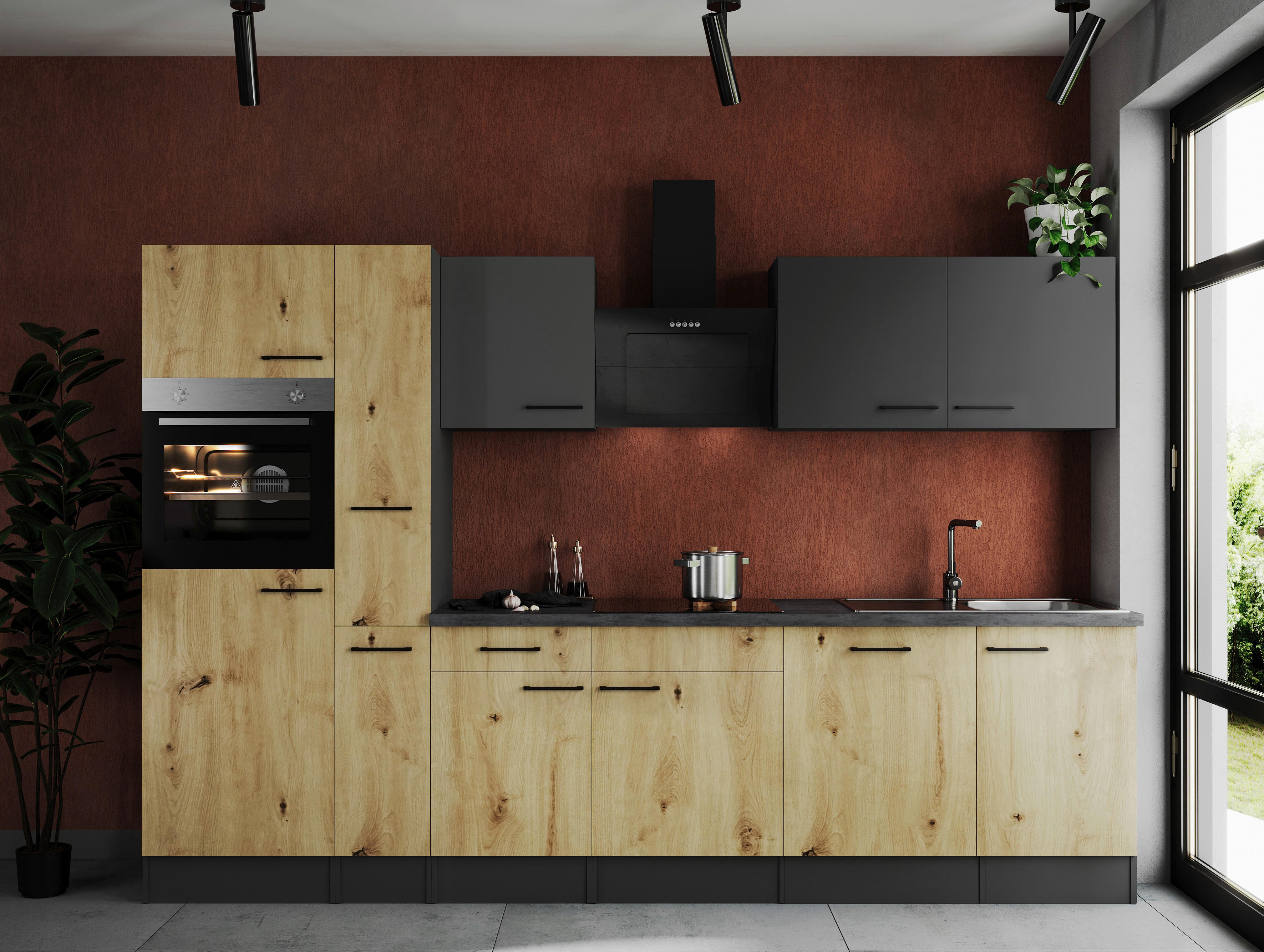 Küchenblock Oliver B/H/T: ca. 310x205x60 cm Oliver - granit/grau (310,00/205,00/60,00cm) - Respekta