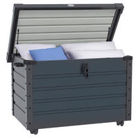 Outsunny Auflagenbox dunkelgrau Stahl B/H/L: ca. 62x65x100 cm Auflagenbox - dunkelgrau (100,00/62,00/65,00cm) - Outsunny