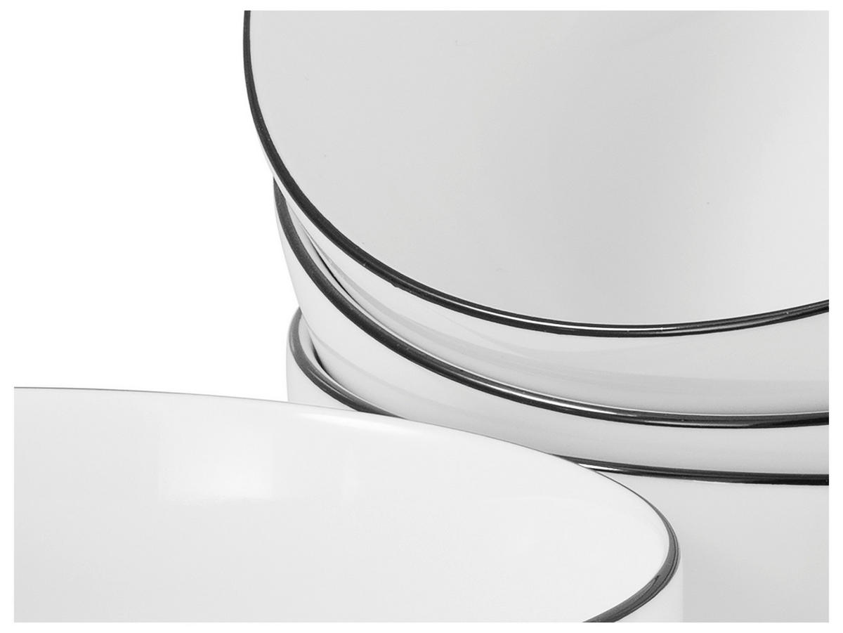 CreaTable Schüssel-Set Allround Black Line schwarz Porzellan Allround Black Line - weiß/schwarz - CreaTable