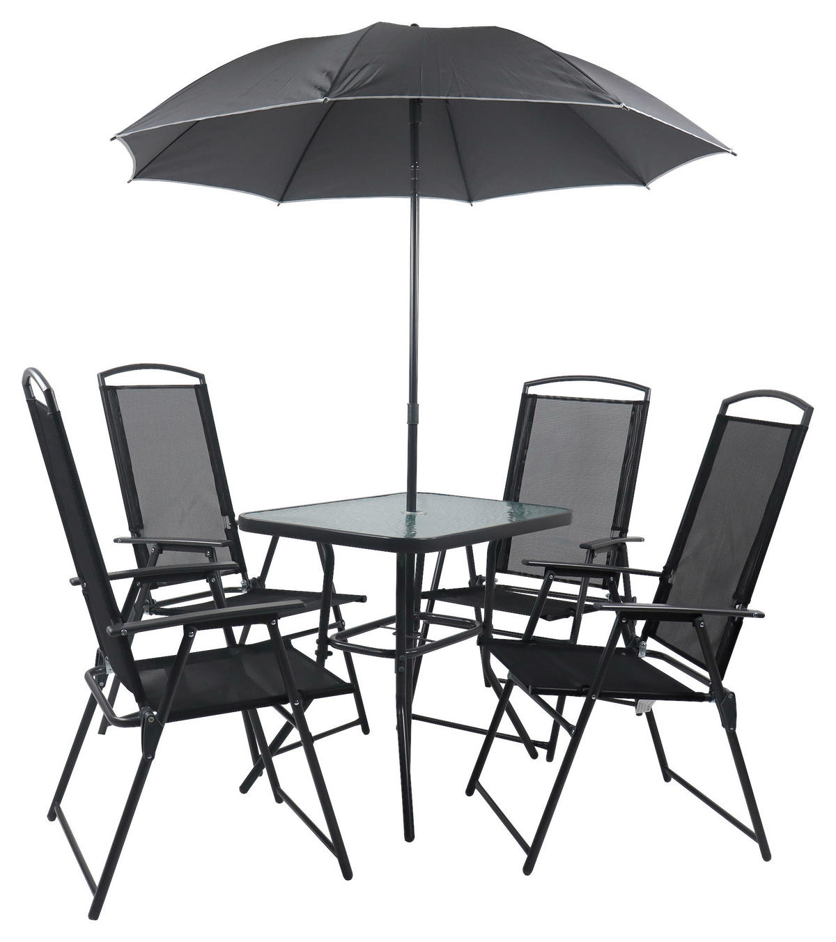VCM Gartensitzgruppe anthrazit Stahl B/H/T: ca. 80x70x55 cm Gartensitzgruppe - anthrazit (80,00/70,00/55,00cm) - VCM