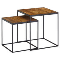 Beistelltisch 2er-Set. braun Holz B/H/T: ca. 40x44x40 cm 2er-Set. - braun (40,00/44,00/40,00cm) - Wohnling