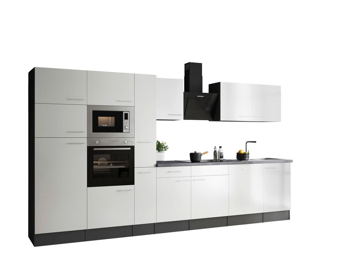 Küchenblock Oliver B/H/T: ca. 370x205x60 cm Oliver - weiß/granit (370,00/205,00/60,00cm) - Respekta