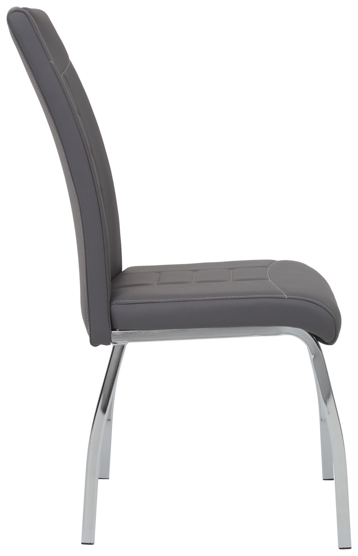 Stuhl Andrea 2er Set grau Kunstleder Metall B/H/T: ca. 43x100x64 cm Andrea 2er Set - grau (43,00/100,00/64,00cm) - Hela