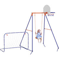Outsunny Schaukel orange B/H/L: ca. 154x195x220 cm Kinderschaukel - orange/dunkelblau (220,00/154,00/195,00cm) - Outsunny