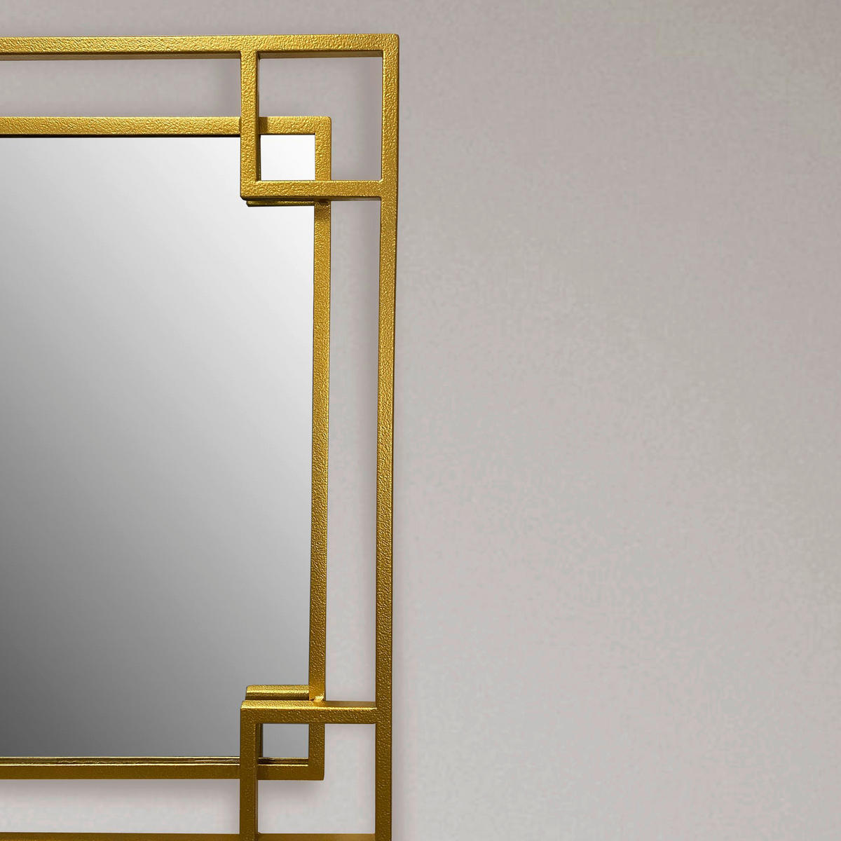 Wandspiegel gold Metall B/H/T: ca. 60x60x3 cm Wandspiegel - gold (60,00/60,00/3,00cm) - Wohnling