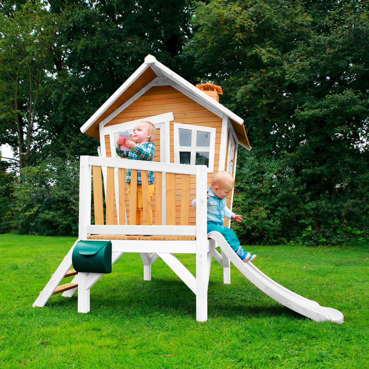 AXI Spielhaus Robin natur B/H/T: ca. 264x203x177 cm Robin - weiß/natur (264,00/203,00/177,00cm) - AXI