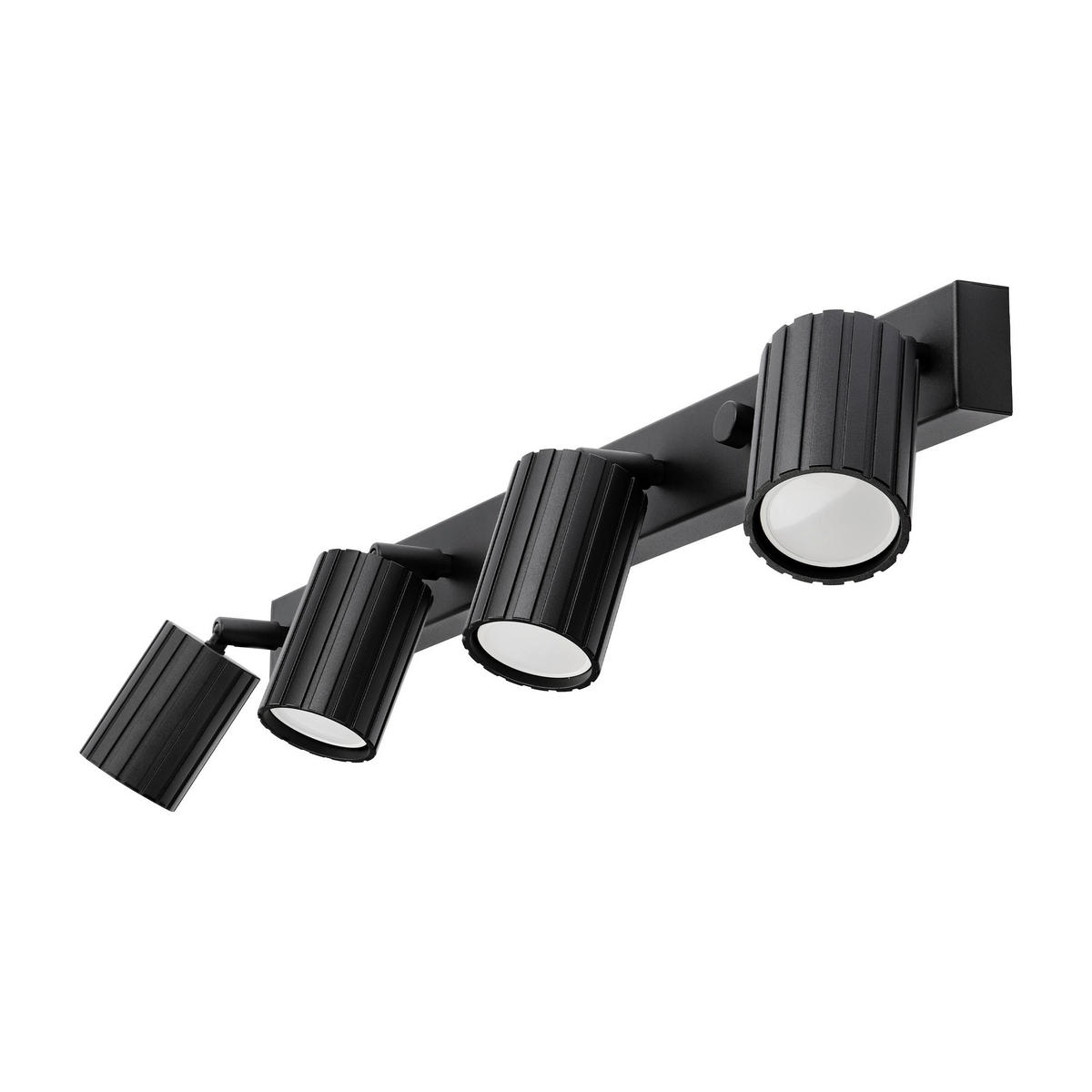 Lamkur Strahler schwarz Stahl B/H/L: ca. 6,5x16,5x81 cm 4 Brennstellen Prisma - schwarz (81,00/6,50/16,50cm) - Lamkur