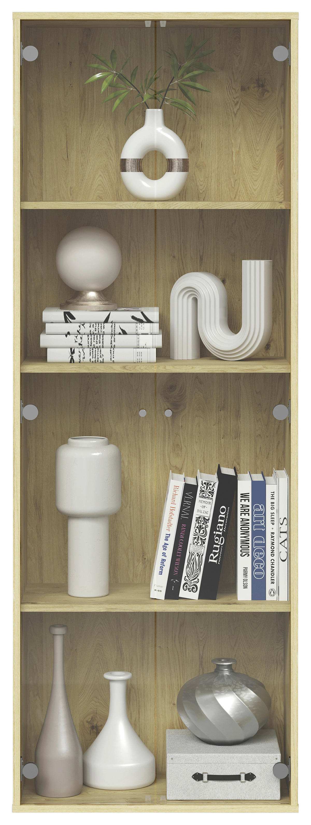 Vitrine  Eiche Artisan Nachbildung B/H/T: ca. 61x171x33 cm Bora_111_Vitrine 109-111 - Eiche (61,00/171,00/33,00cm)