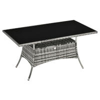 Outsunny Gartentisch grau Polypropylen B/H/L: ca. 85x150x74 cm Gartentisch - schwarz/grau (74,00/85,00/150,00cm) - Outsunny