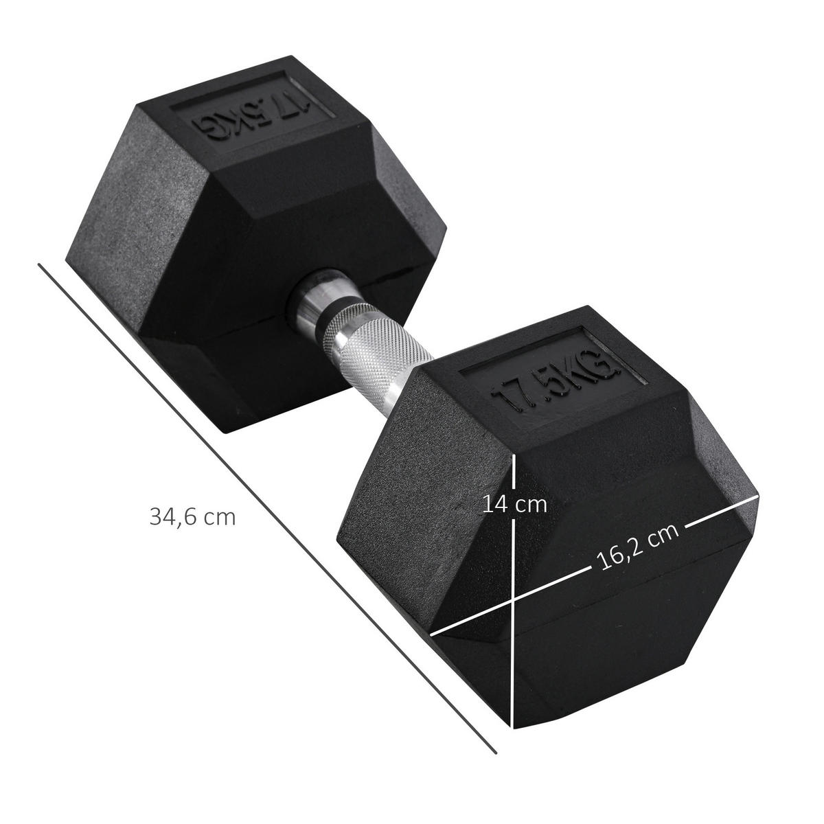 HOMCOM Kurzhantel schwarz Eisen B/H/L: ca. 16,2x34,6x16,2 cm Kurzhantel - schwarz (16,20/16,20/34,60cm) - HOMCOM