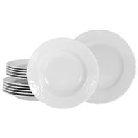 CreaTable Tafelservice Rokoko weiß Porzellan 12 tlg. Rokoko - weiß - CreaTable