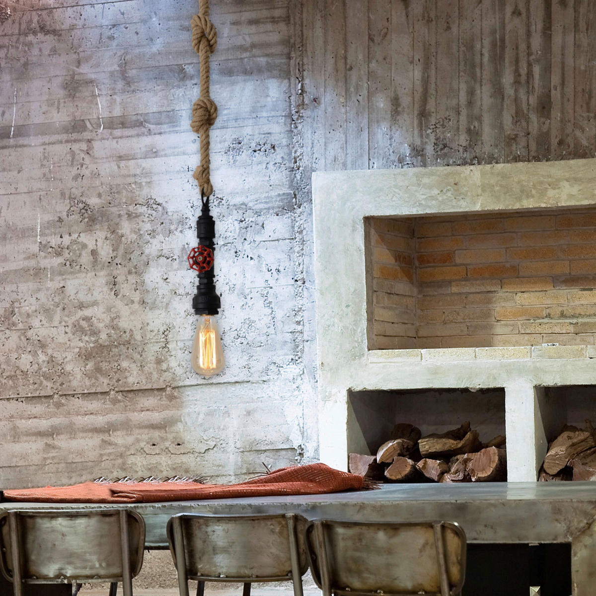 Näve Leuchten Pendelleuchte 114922 schwarz Textil Metall B/H/T: ca. 12x145x12 cm E27 1 Brennstellen Regia - schwarz (12,00/145,00/12,00cm) - Näve Leuchten