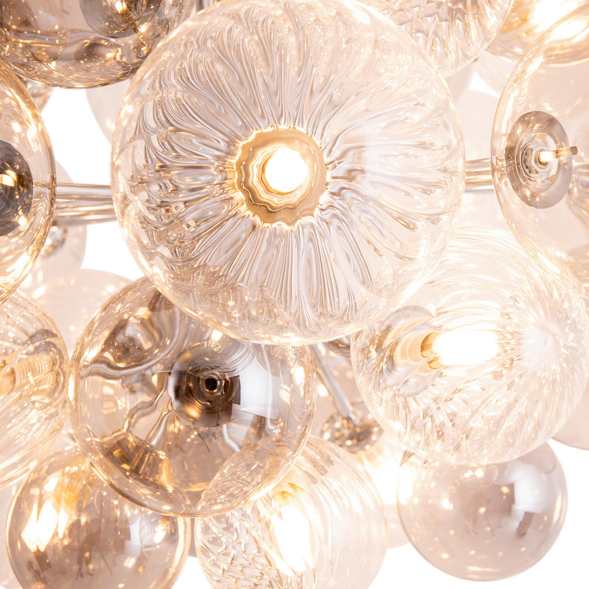 Näve Leuchten Pendelleuchte Chrom Metall Glas B/H/T/D: ca. 75x120x75x75 cm G9 20 Brennstellen SPHERE - Chrom (75,00/120,00/75,00cm) - Näve Leuchten