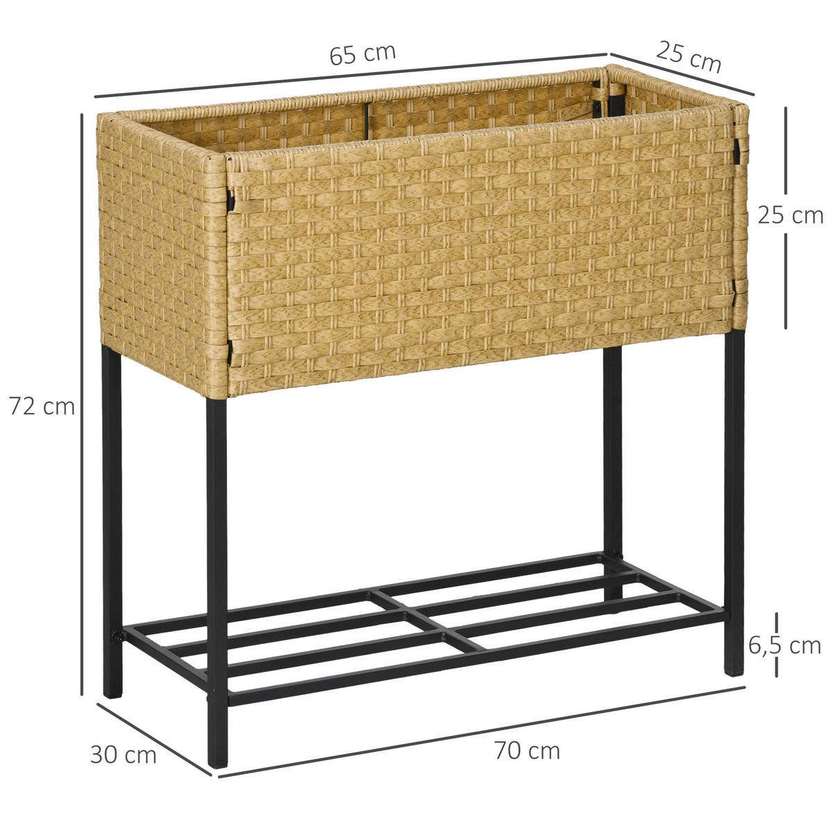 Outsunny Hochbeet sand Metall B/H/L: ca. 30x70x70 cm Hochbeet - sand (70,00/30,00/70,00cm) - Outsunny