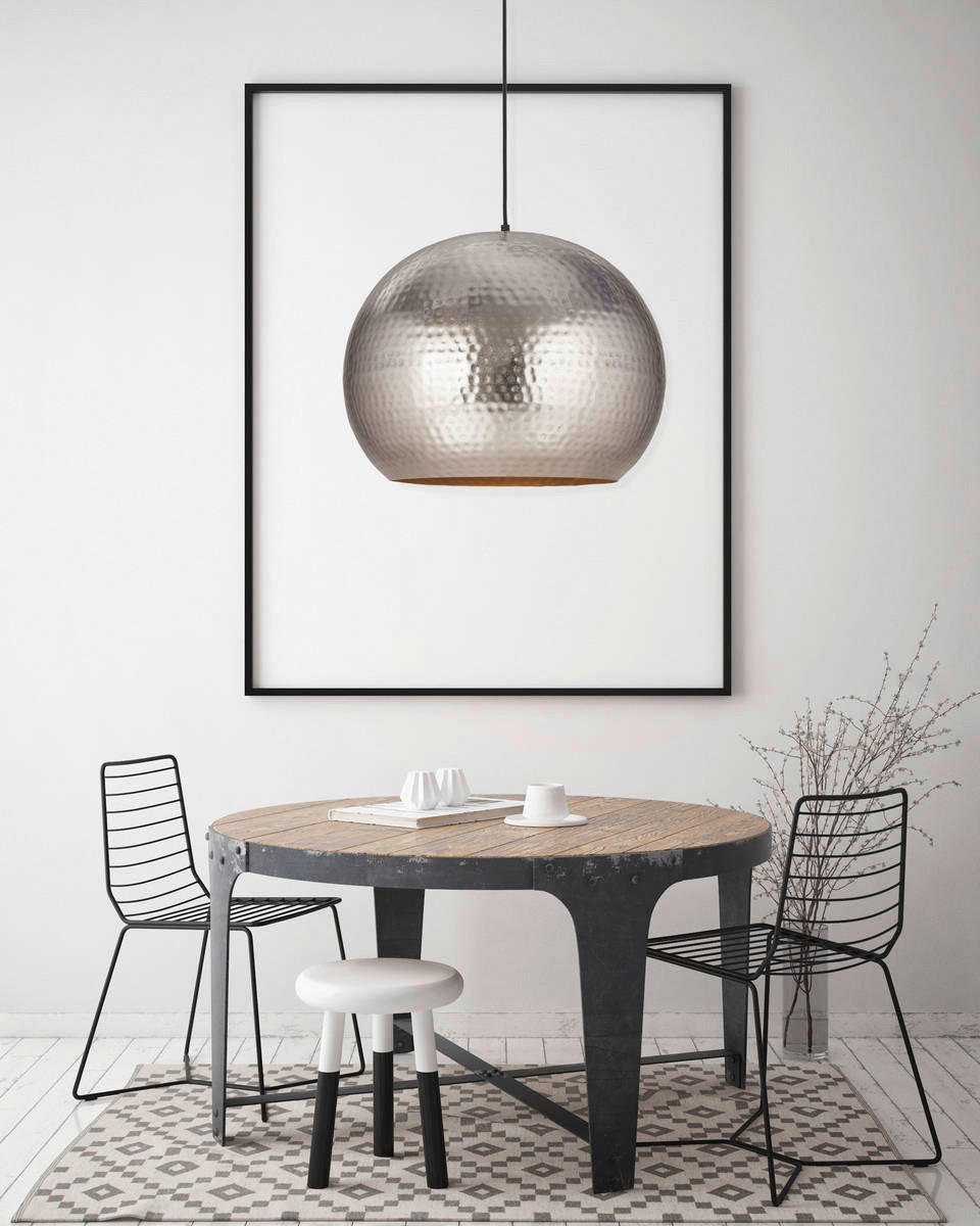 Kayoom Pendelleuchte Factory Style Large nickel Eisen B/H/L: ca. 47x35x47 cm E27 1 Brennstellen Factory Style Large - nickel (47,00/47,00/35,00cm) - Kayoom