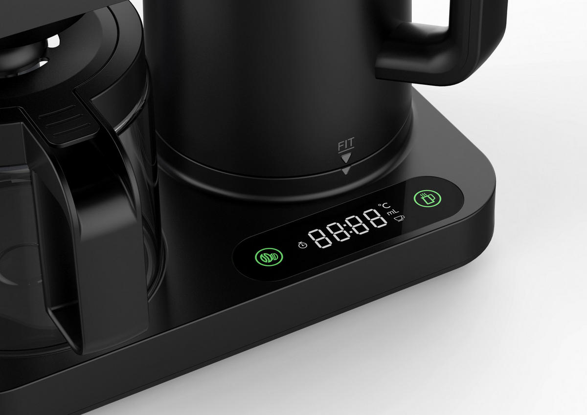 WKM 2 in 1 Kaffeemaschine und Wasserkocher KWK-1600 schwarz Kunststoff Glas Kaffeemaschine/u.Wasserkocher_2in1 - schwarz - WKM