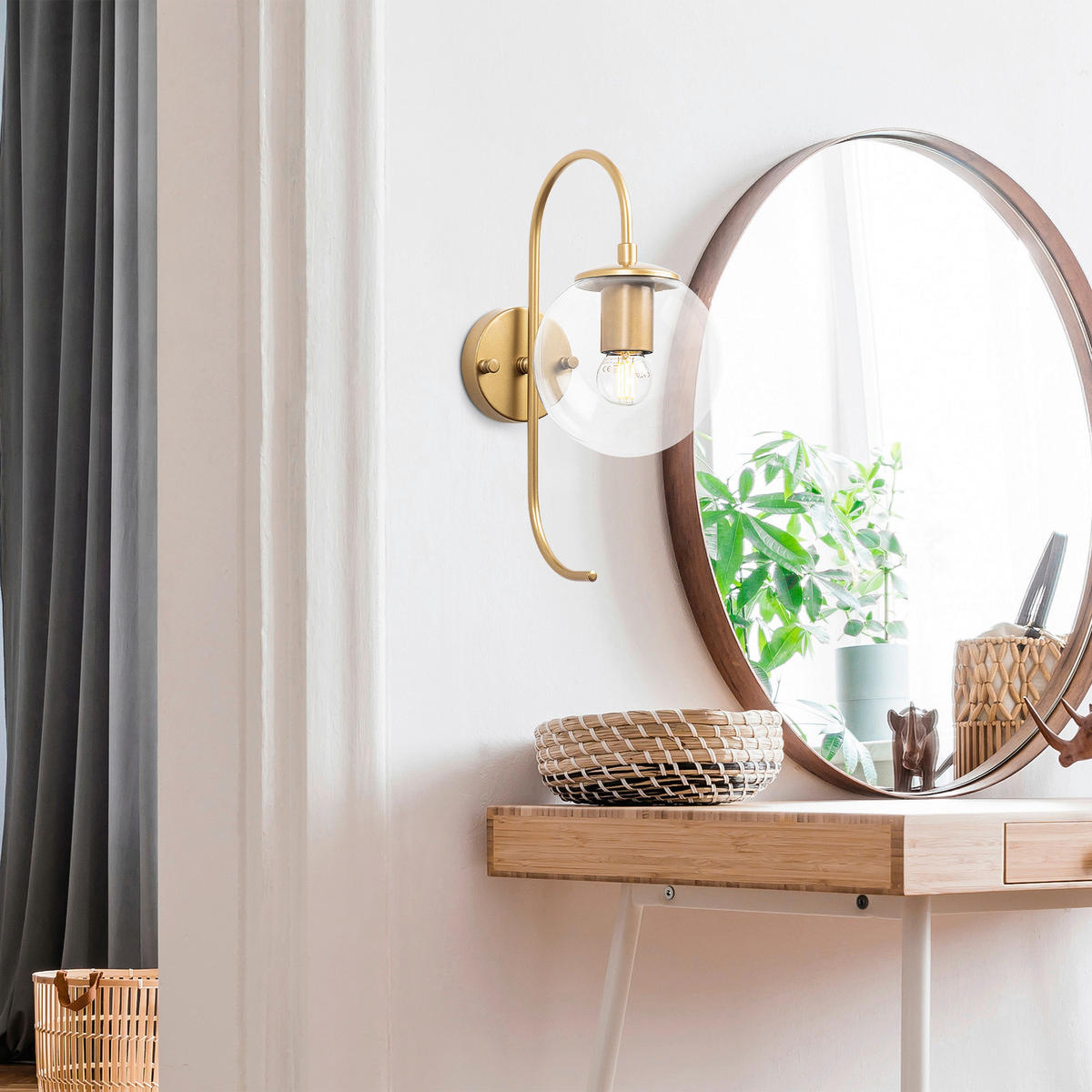 Opviq Wandleuchte Jewel gold Glas Metall B/H/T/L/D: ca. 27x36x27x15x15 cm E14 1 Brennstellen Jewel - gold (15,00/27,00/36,00cm) - Opviq