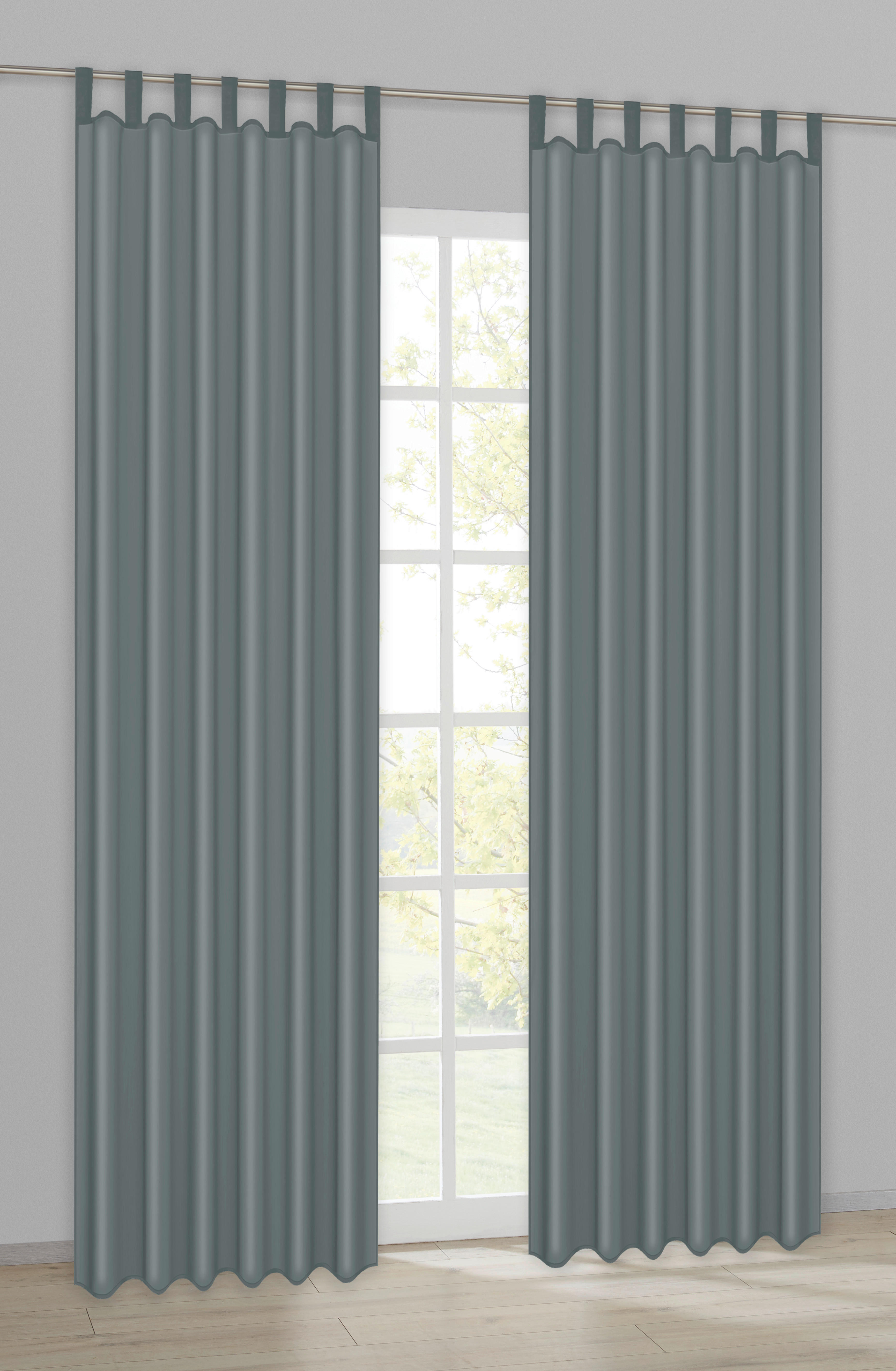 Schlaufenvorhang Silk anthrazit B/L: ca. 140x225 cm Silk - anthrazit (140,00/225,00cm) - ACUS design collection