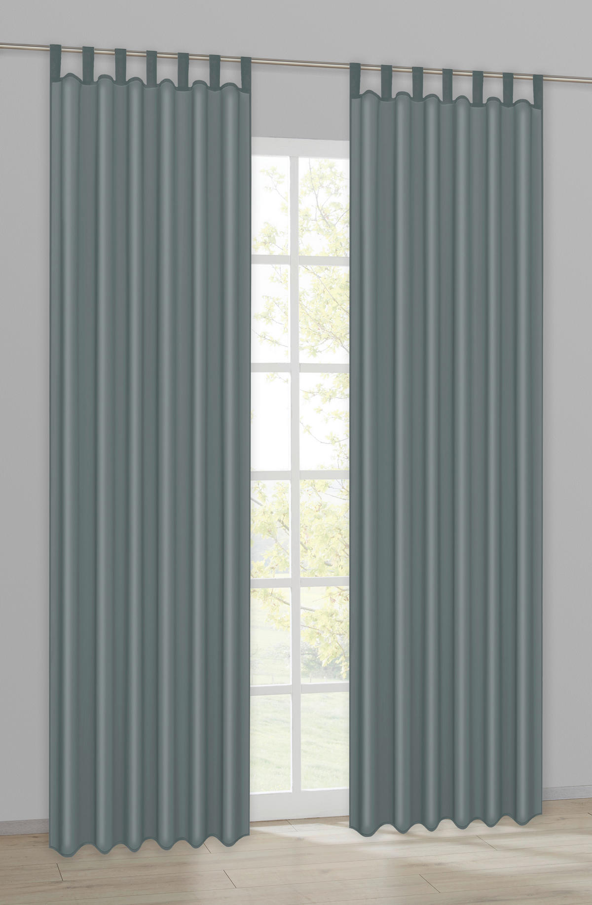 Schlaufenvorhang Silk anthrazit B/L: ca. 140x225 cm Silk - anthrazit (140,00/225,00cm) - ACUS design collection