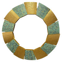 Wandspiegel gold grün Metall T/D: ca. 4x63 cm Wandspiegel - gold/grün (63,00cm) - Wohnling