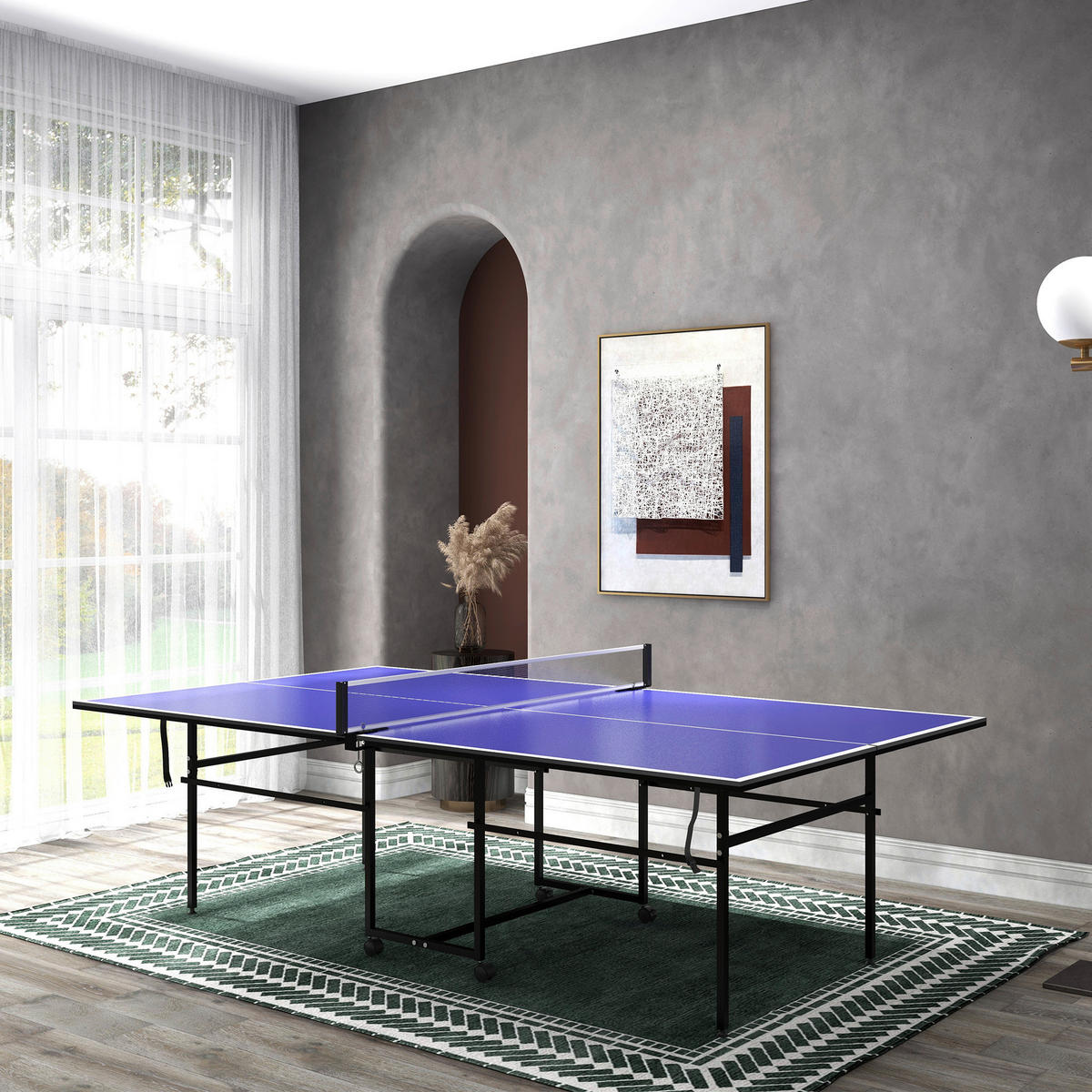 SPORTNOW Tischtennisplatte blau B/H/L: ca. 152,5x274x75,5 cm Tischtennisplatte - blau (75,50/152,50/274,00cm) - SPORTNOW