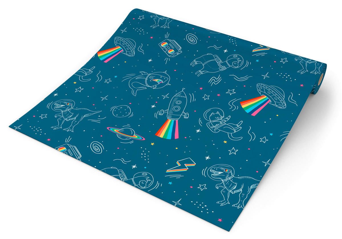 UGEPA Vliestapete Weltall blau B/L: ca. 53x1005 cm Vliestapete_M36801 - blau (53,00/1005,00cm) - UGEPA