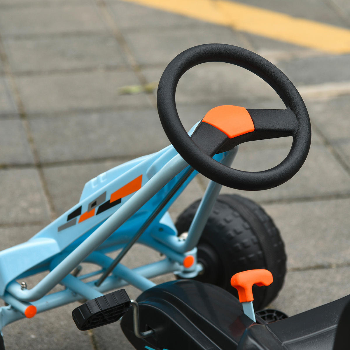 HOMCOM Kinder-Go-Kart hellblau B/H/L: ca. 66x59x97 cm Kinder_Go-Kart - hellblau (97,00/66,00/59,00cm) - HOMCOM