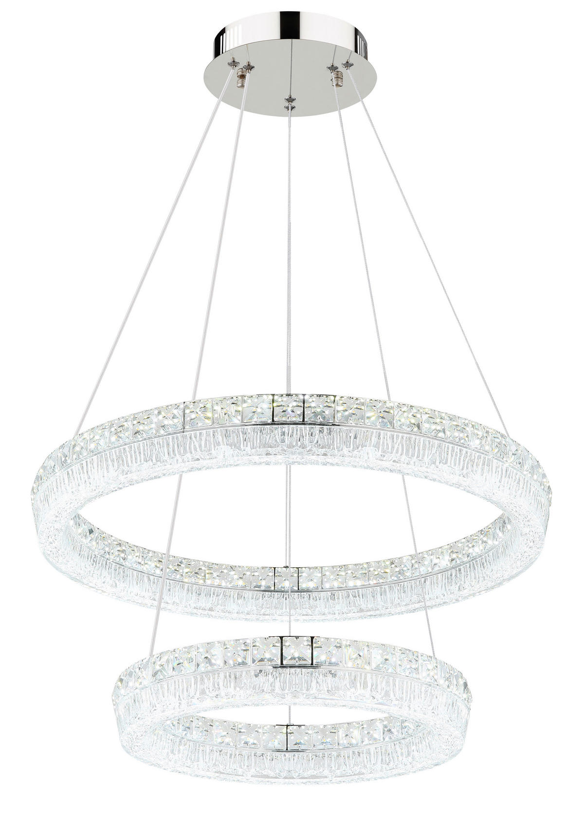 GLOBO Hängeleuchte klar Chrom Metall Acryl Glas H/D: ca. 120x60 cm 1.0 Brennstellen Laurel - klar/Chrom (60,00/120,00cm) - GLOBO