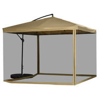 Outsunny Ampelschirm beige Polyester B/H/L: ca. 296x272x296 cm Ampelschirm - beige (296,00/296,00/272,00cm) - Outsunny