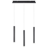 Just Light LED-Pendelleuchte BRUNO 15203-18 schwarz Eisen Aluminium B/H/T: ca. 55x120x8 cm 3.0 Brennstellen BRUNO - schwarz (55,00/120,00/8,00cm) - Just Light