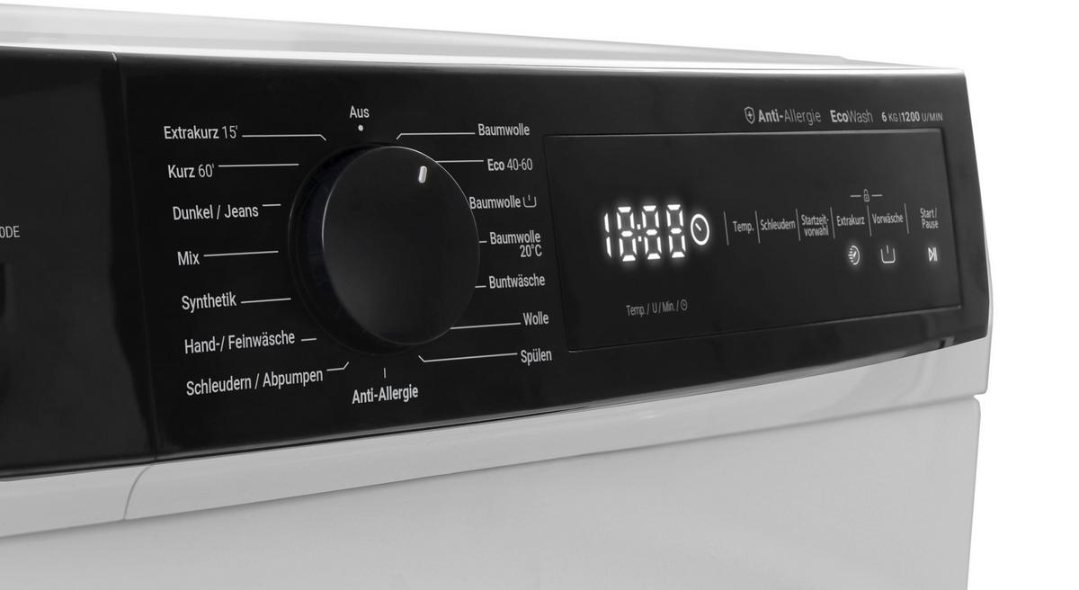 Daewoo Waschmaschine WM612T2TWB0DE weiß B/H/T: ca. 60x85x50 cm ca. 6 kg Waschmaschine WM612T2TWB0DE - weiß (60,00/85,00/50,00cm) - Daewoo