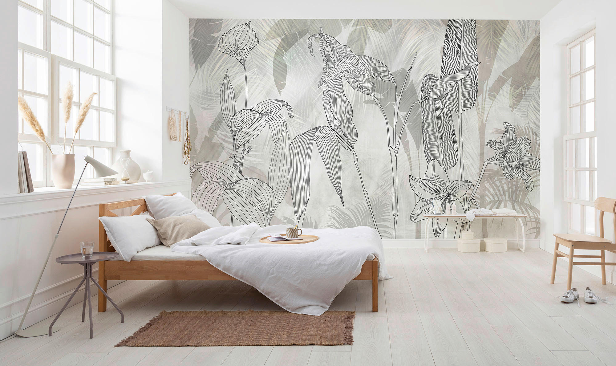 Komar Fototapete Linierte Lilien B/L: ca. 400x250 cm Linierte Lilien - (400,00/250,00cm) - Komar