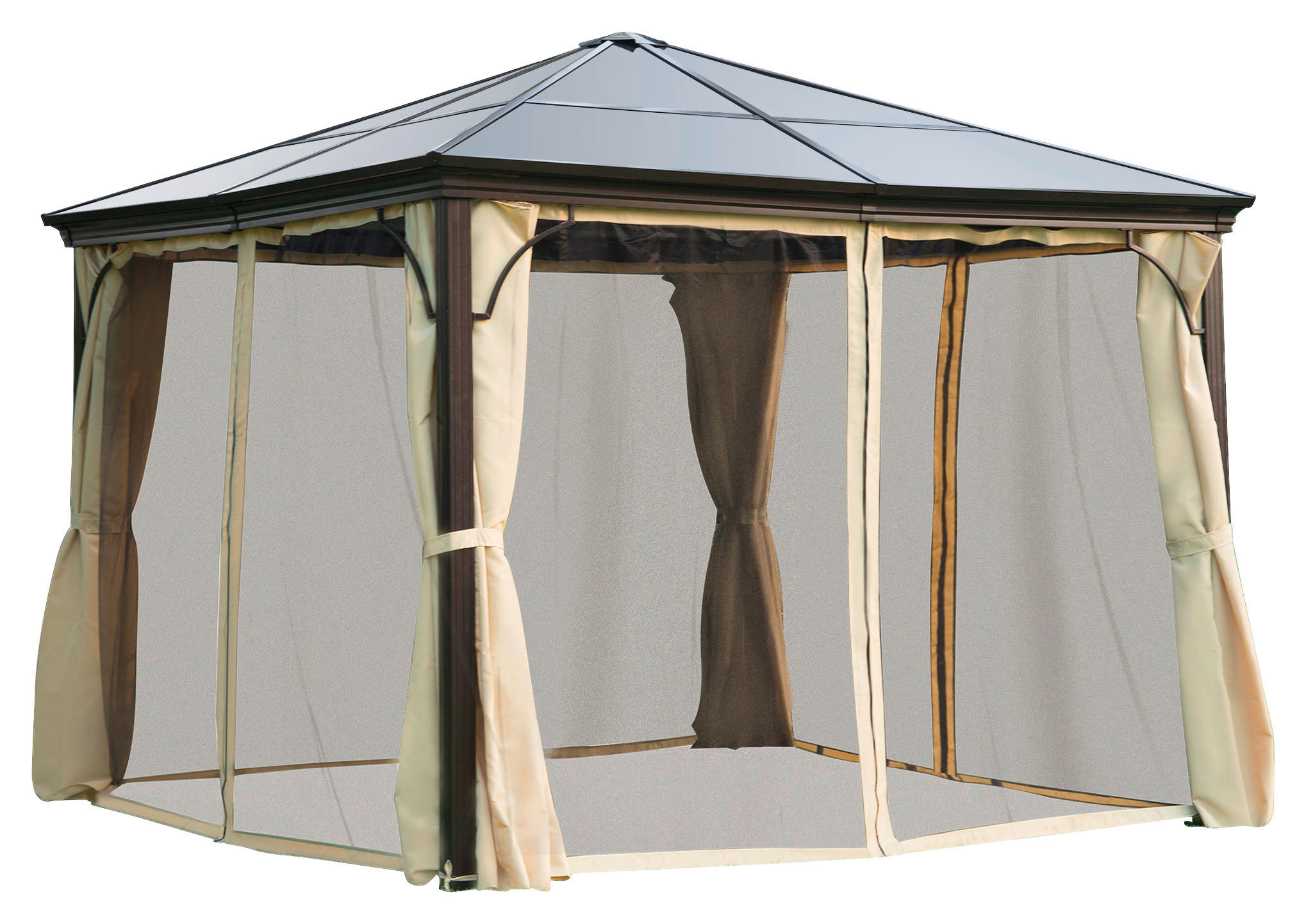 Outsunny Pavillon schwarz Metall B/H/L: ...