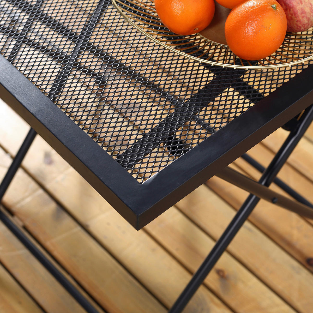 Outsunny Balkonset schwarz Metall B/H/L: ca. 60x70x60 cm Balkonset - schwarz (60,00/60,00/70,00cm) - Outsunny