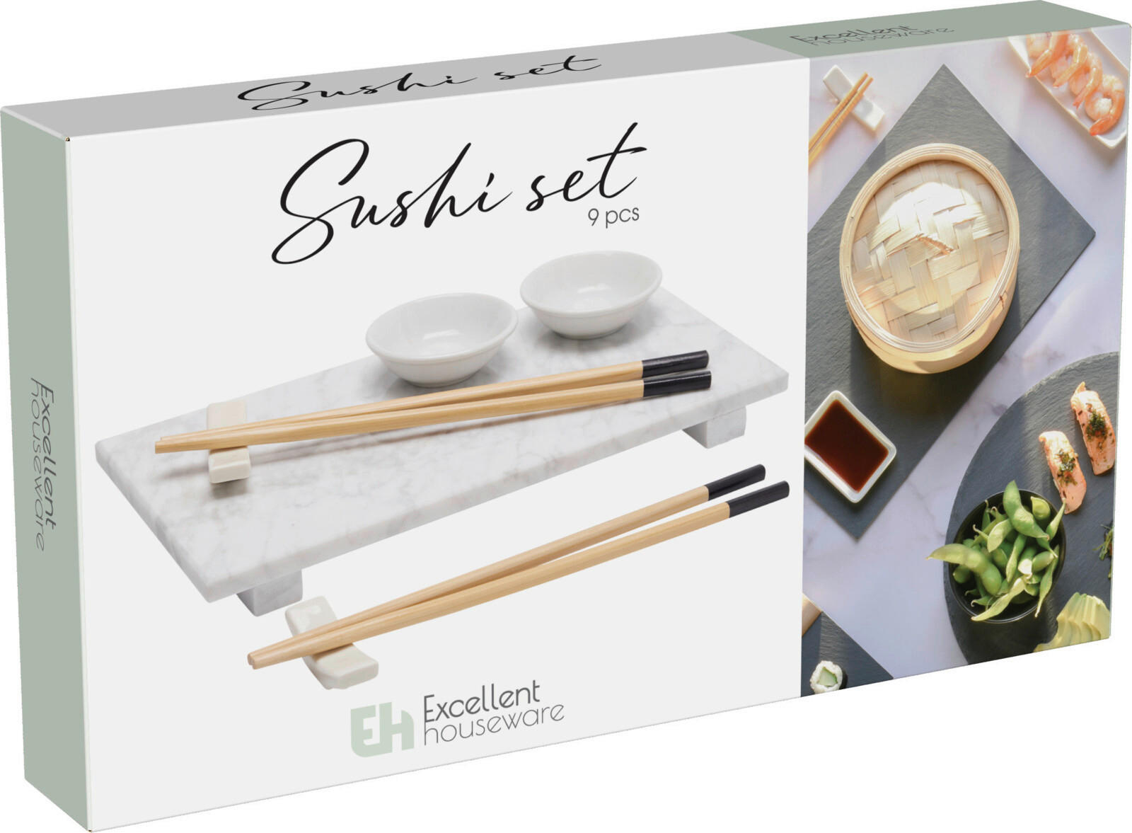 Sushi Set 9tlg. weiß Marmor Sushiset_9tlg. - weiß
