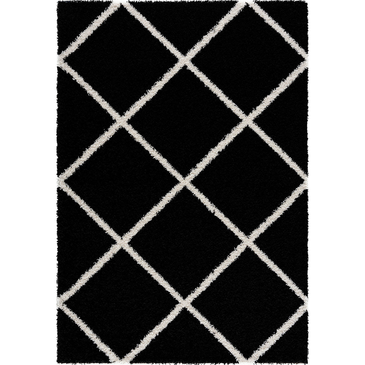 Sanat Hochflorteppich MADRID schwarz B/L: ca. 140x200 cm MADRID - schwarz (140,00/200,00cm) - Sanat