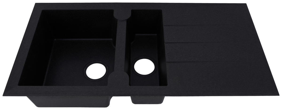 Respekta Einbauspüle Alineo 100 x 50 S schwarz Quarzolite B/H/T: ca. 100x21x50 cm Alineo 100 x 50 S - schwarz (100,00/21,00/50,00cm) - Respekta