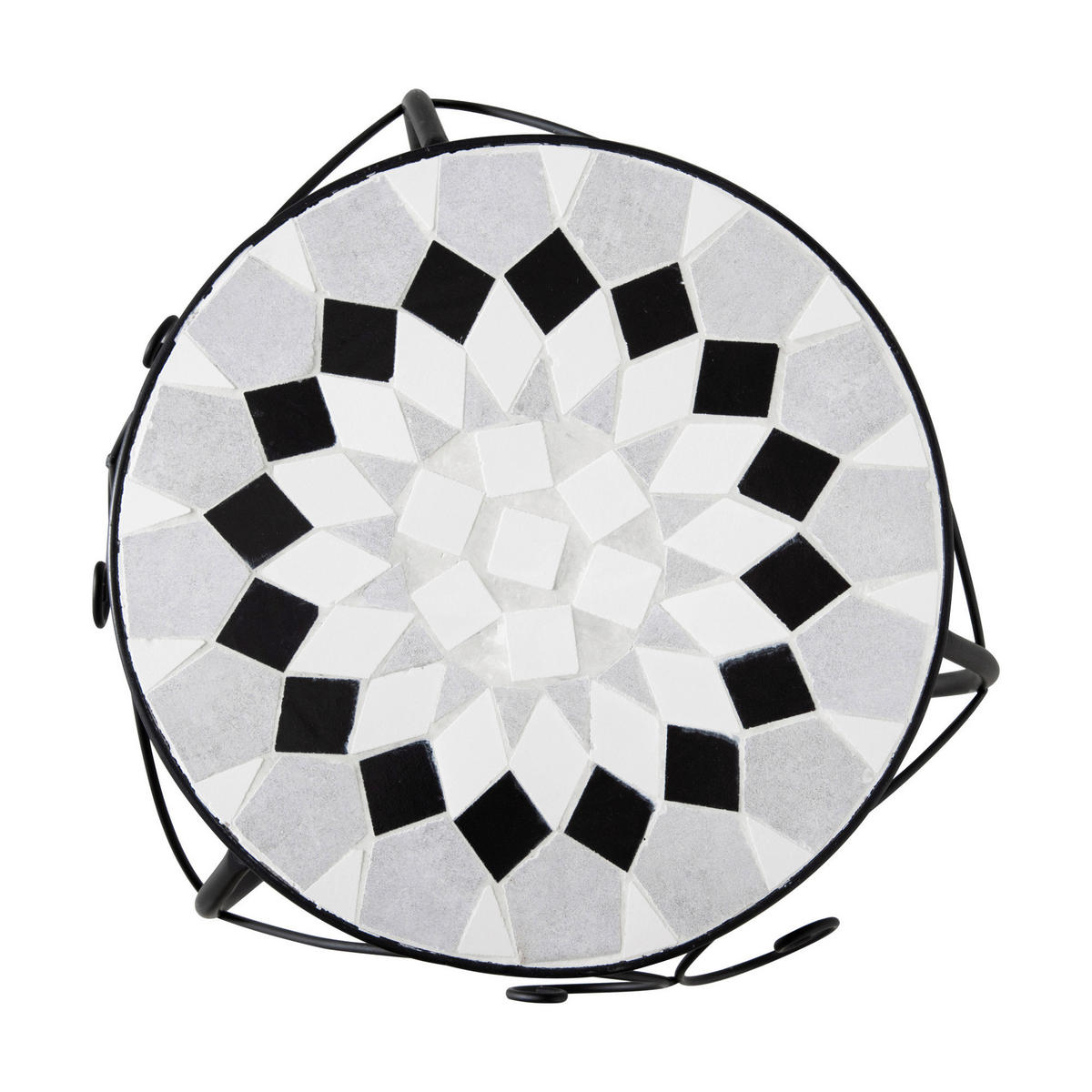 Outsunny Blumenständer schwarz Metall H/D: ca. 35x35 cm Blumenständer - weiß/schwarz (35,00/35,00cm) - Outsunny