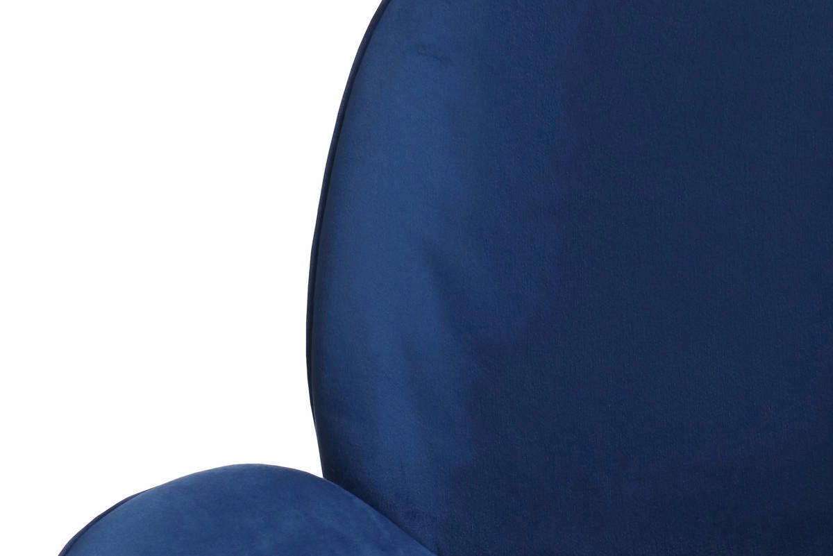 Stuhl Charlize 100 2er blau Microfaser B/H/T: ca. 48x87x59 cm Charlize 100 2er - blau/messing (48,00/87,00/59,00cm) - 360 Living