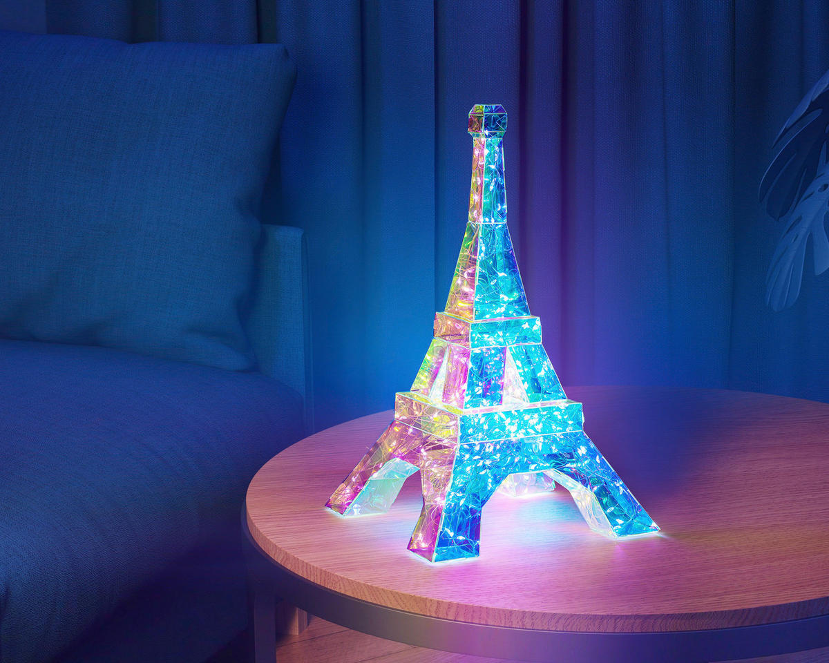 Nolo LED-Dekoleuchte transparent B/H/L: ca. 20,5x20,5x32 cm LED-Dekoleuchte_Eiffelturm - transparent (32,00/20,50/20,50cm) - Nolo