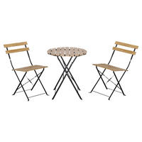 Outsunny Gartenmöbel-Set natur Metall B/L: ca. 42x42 cm Balkonset - natur (42,00/42,00cm) - Outsunny