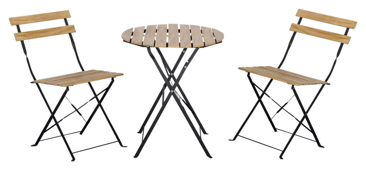 Outsunny Gartenmöbel-Set natur Metall B/L: ca. 42x42 cm Balkonset - natur (42,00/42,00cm) - Outsunny
