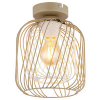 GLOBO Pendelleuchte DICHTI 15965D sand Metall H/D: ca. 24,5x18 cm E27 1 Brennstellen DICHTI - sand (18,00/24,50cm) - GLOBO
