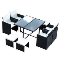 Outsunny Sitzgruppe schwarz Polyrattan Polyrattan_Sitzgruppe - schwarz - Outsunny