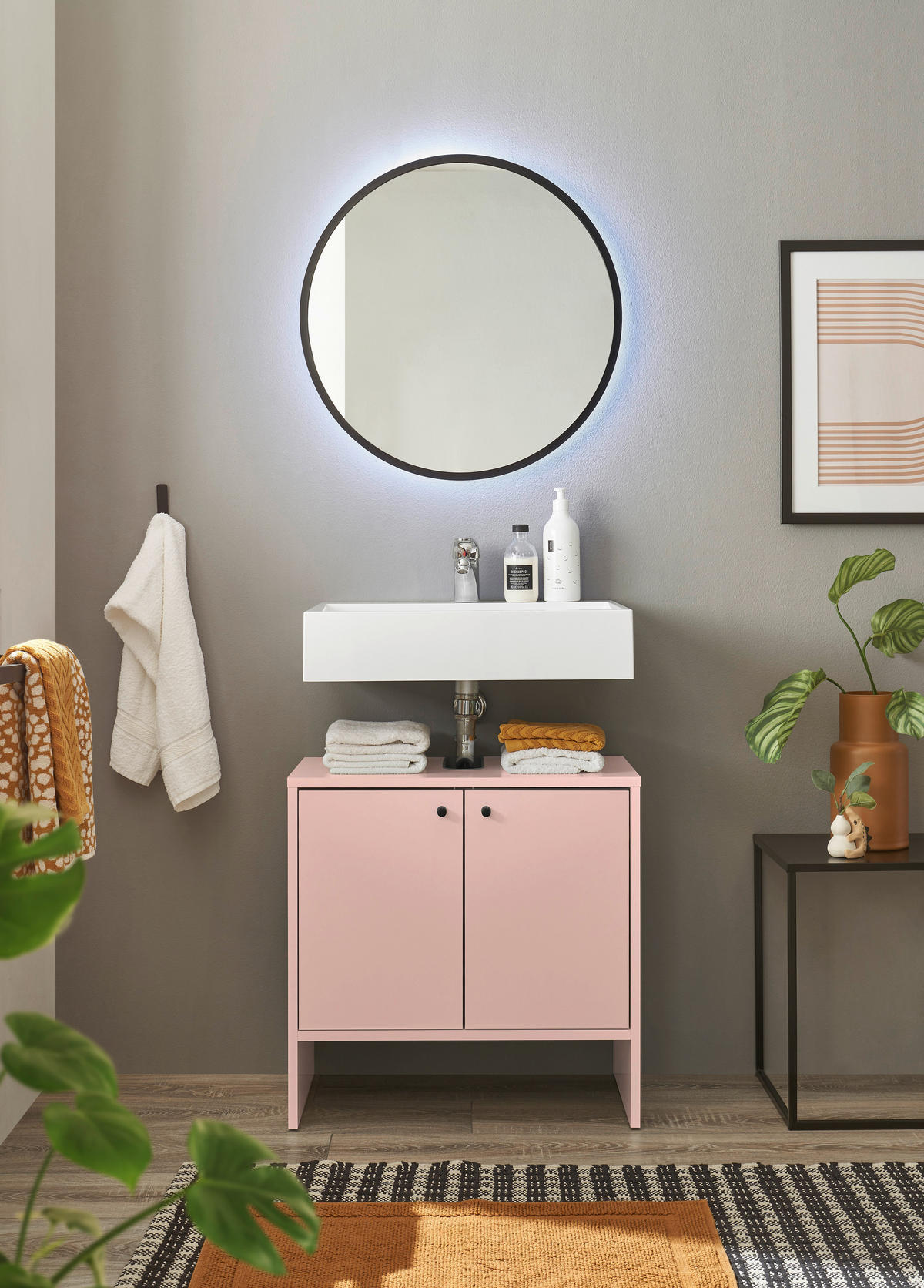 Waschbeckenunterschrank Kairo rosa B/H/T: ca. 60x60x35 cm Kairo - rosa (60,00/60,00/35,00cm)