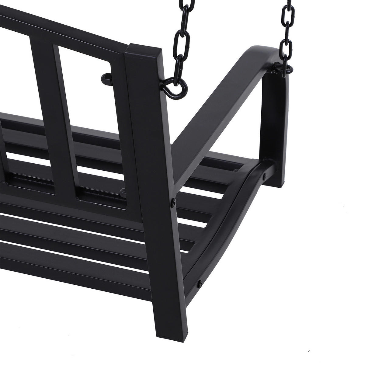 Outsunny Hängebank schwarz Metall B/H/T/L: ca. 60x53x63x127 cm Hängebank - schwarz (127,00/60,00/53,00cm) - Outsunny