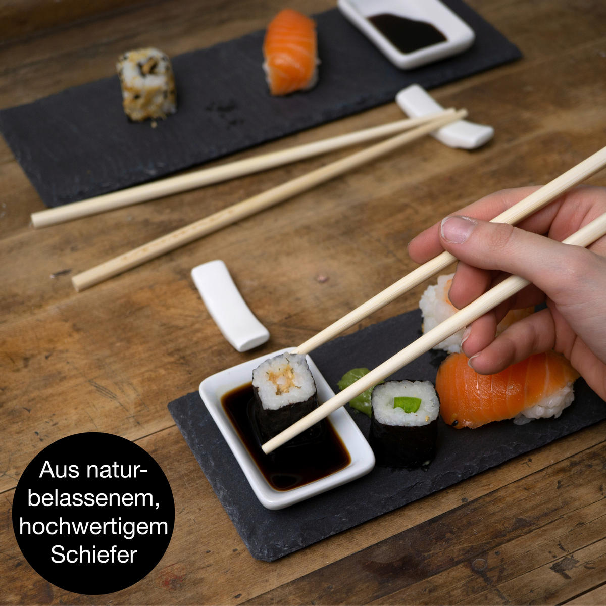 Moritz & Moritz Sushi-Set Lemongras schwarz Schiefer Lemongras - schwarz - Moritz & Moritz