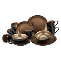 CreaTable Kombiservice GLAMOUR - Gold gold Steinzeug 16 tlg. GLAMOUR - Gold - gold - CreaTable